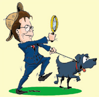 Man with Dog Searching (Copyrighted)